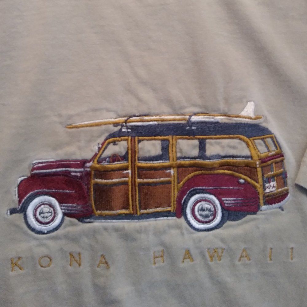 Vintage 90s Kona Hawaii Station Wagon Surf Embroidered T-Shirt